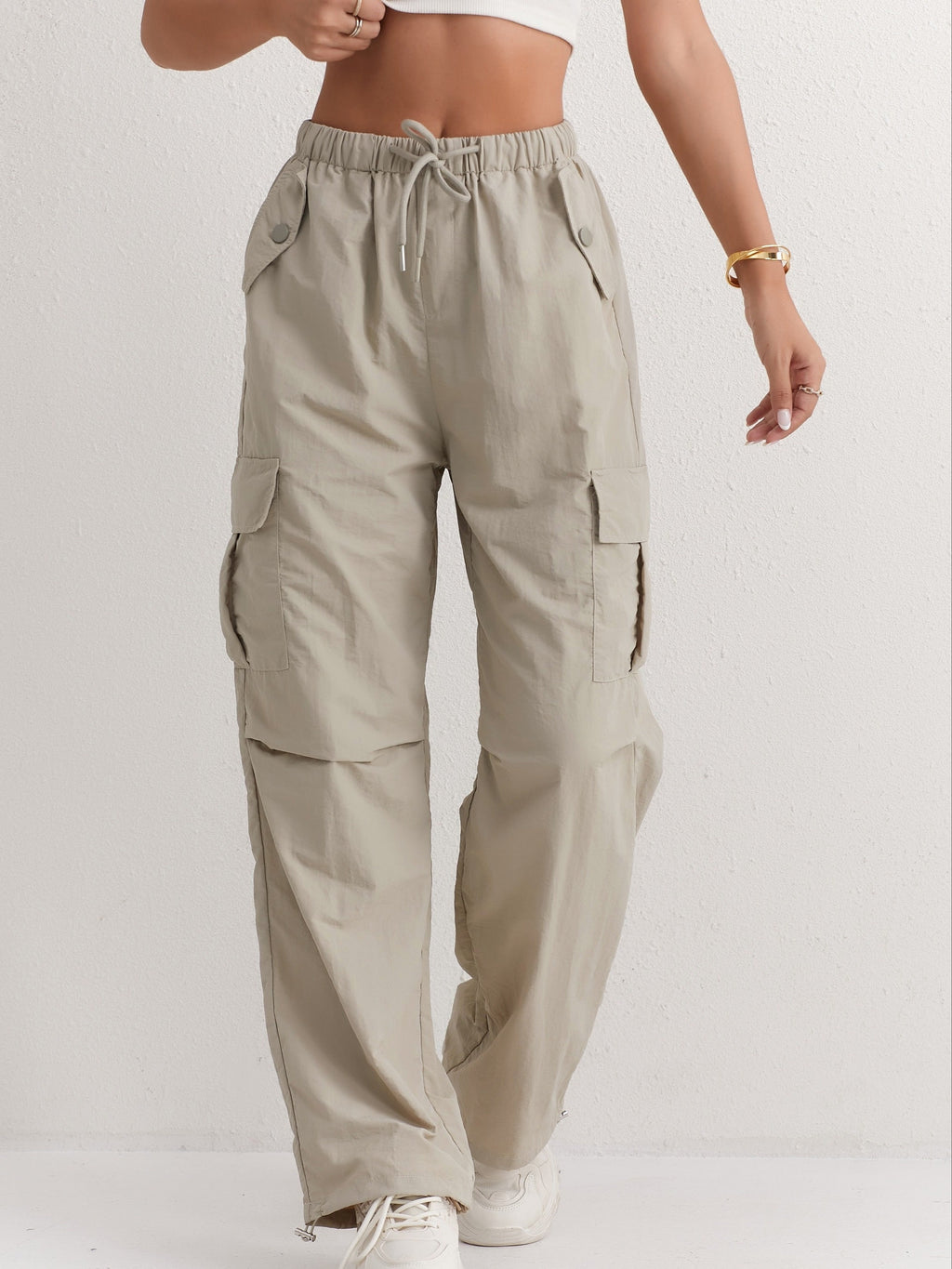 Rosa Cargo-Hose mit Geradem Bein - Lara