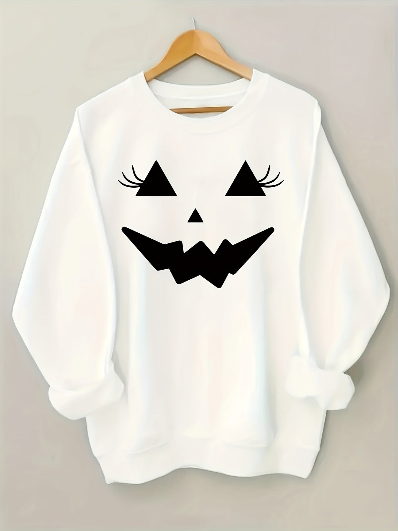Weißes Halloween Kürbisdruck-Shirt - Lara