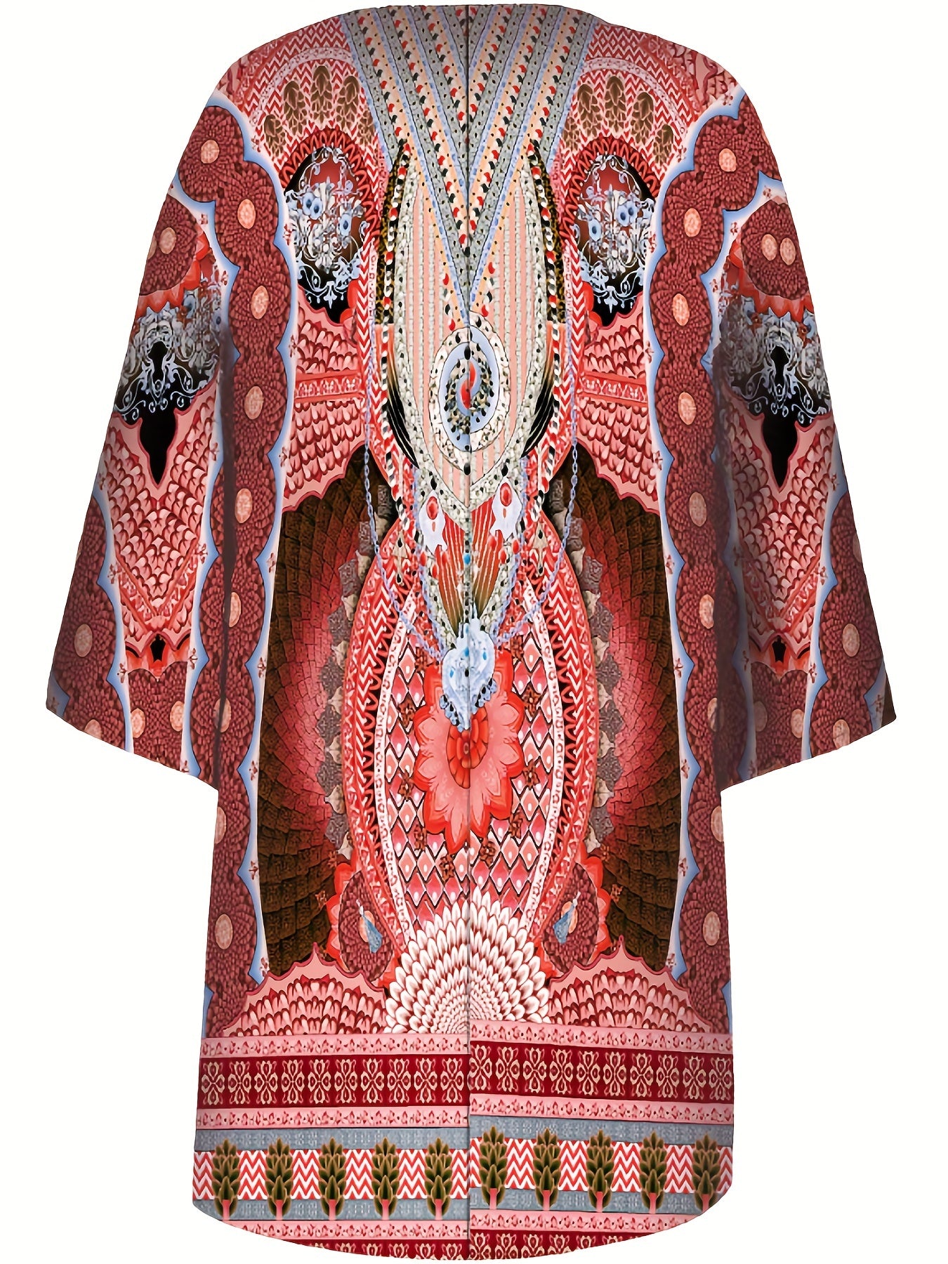 Rotes Tribal Print Kleid - Amara