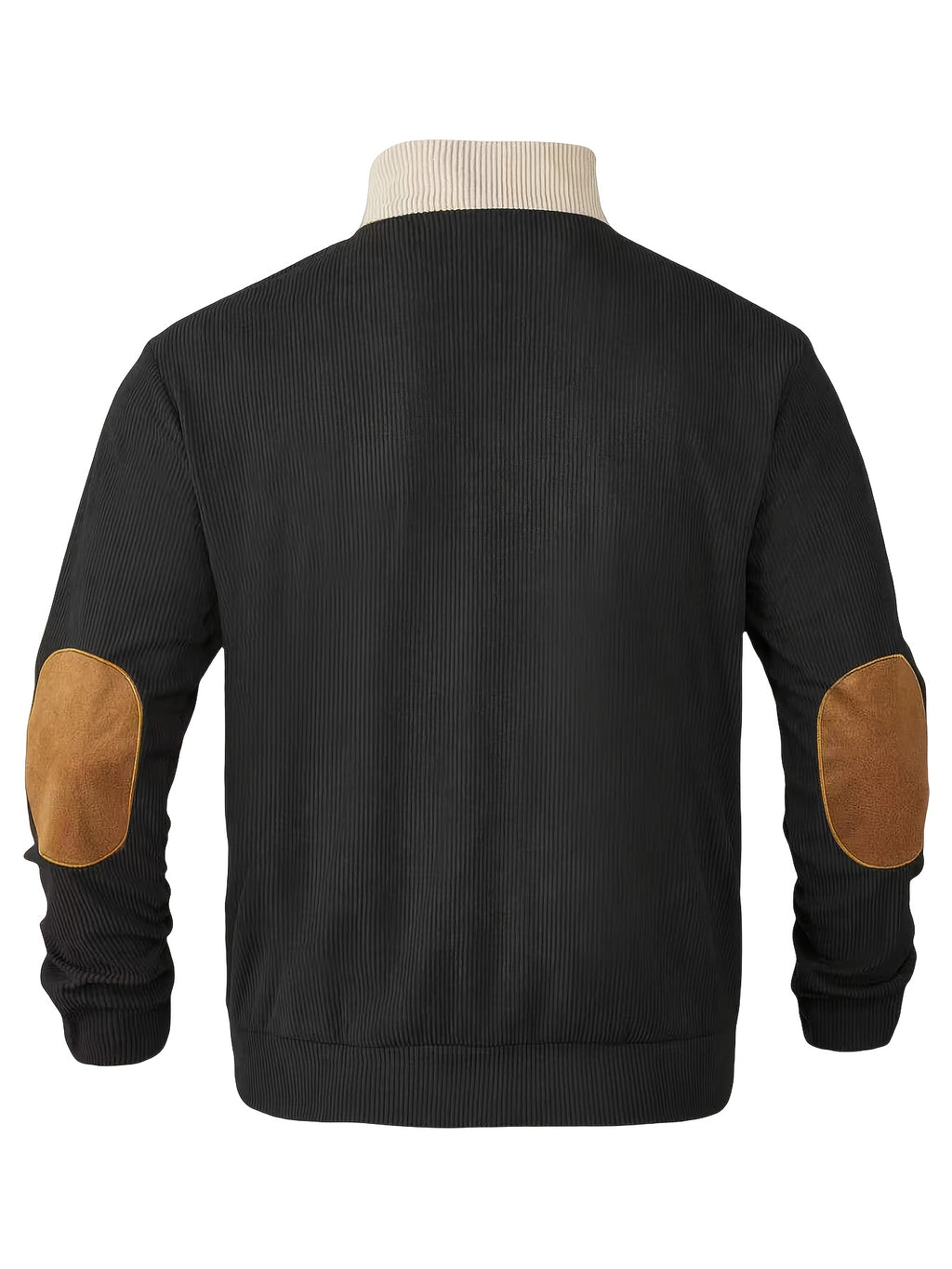 Schwarz-Weißer Retro Pullover mit Stehkragen – Leo