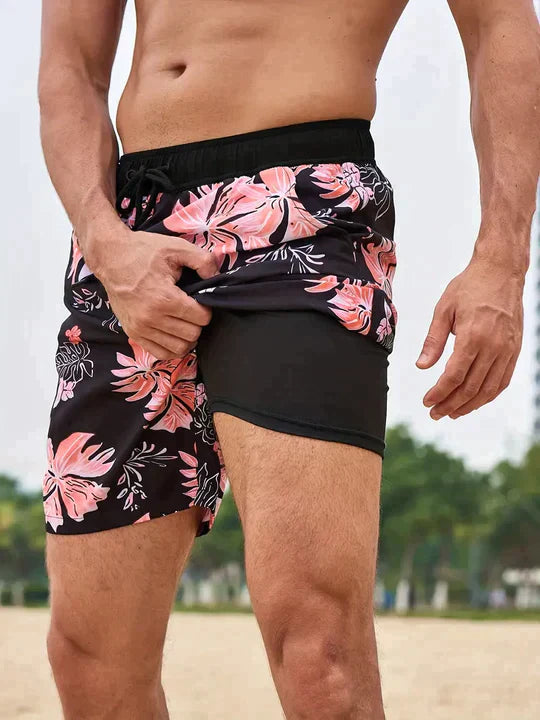 Denis - Schwarz Flamingo AquaFlex Badehose