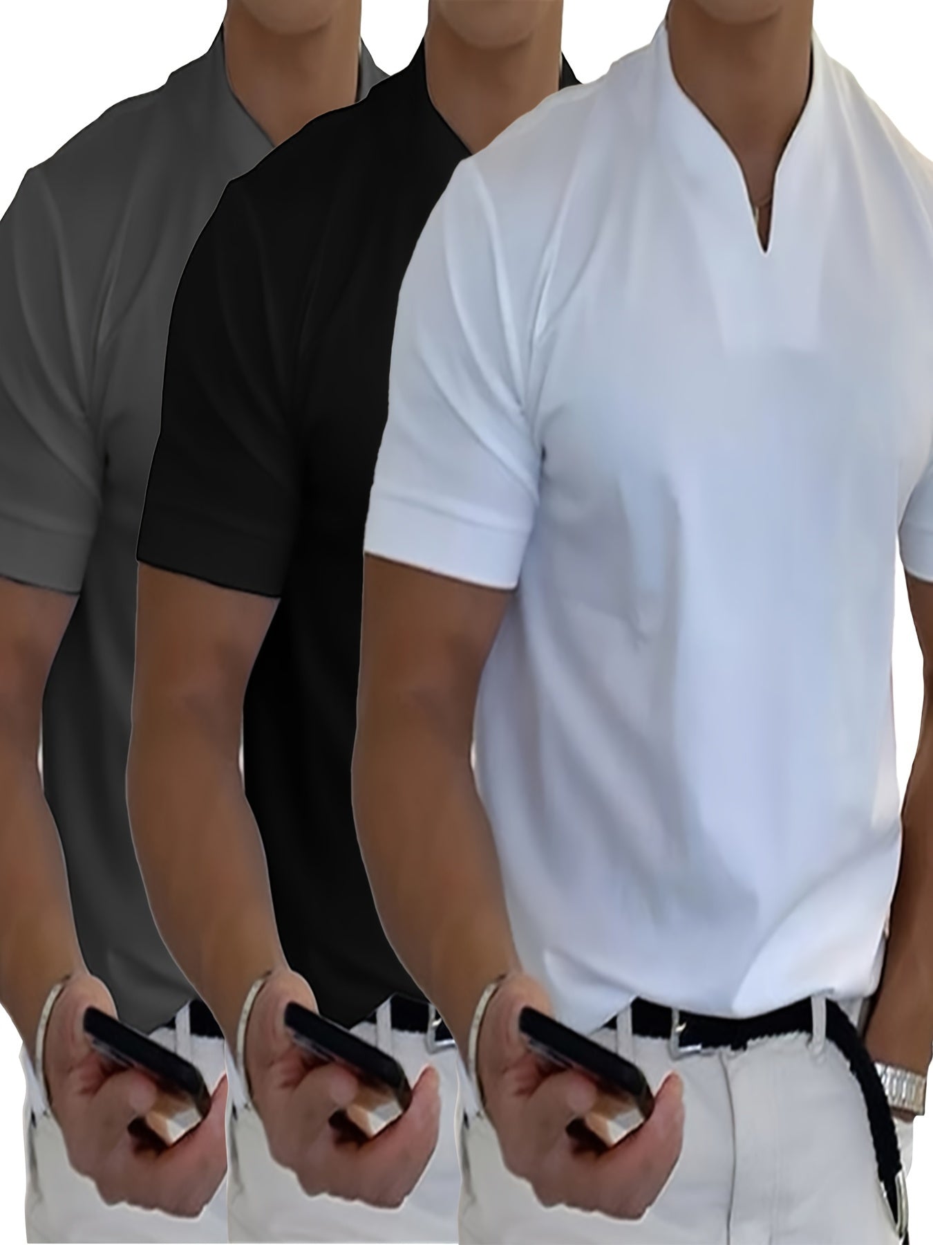 Dreierpack V-Neck-Shirts - Luca