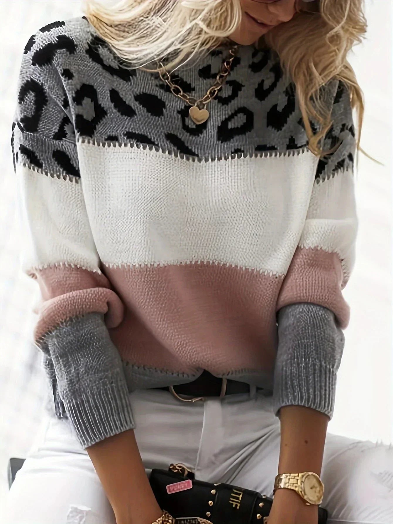 Stilvoller Komfort-Sweater Rosa- Mia