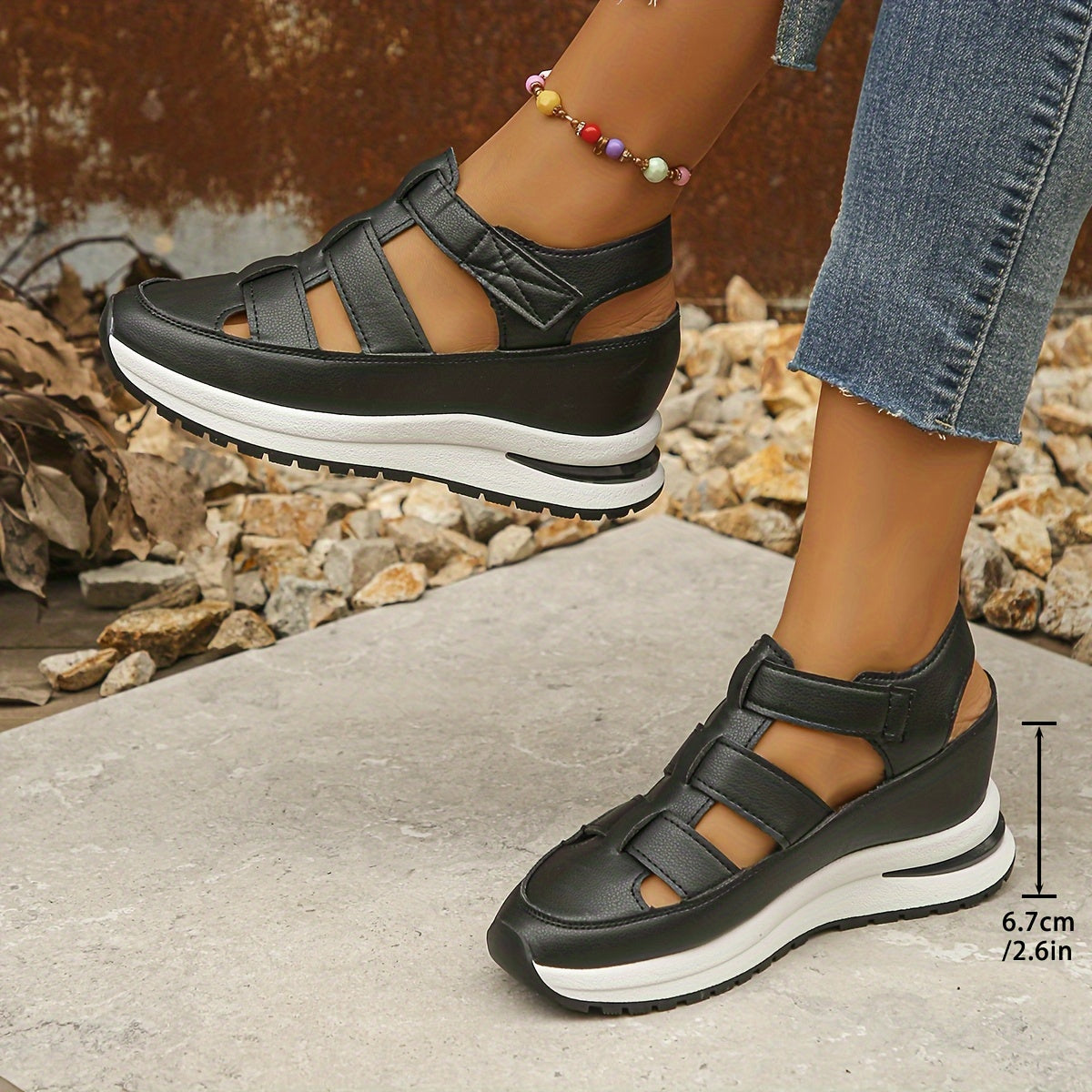 Weiße Keilsandalen - Liv