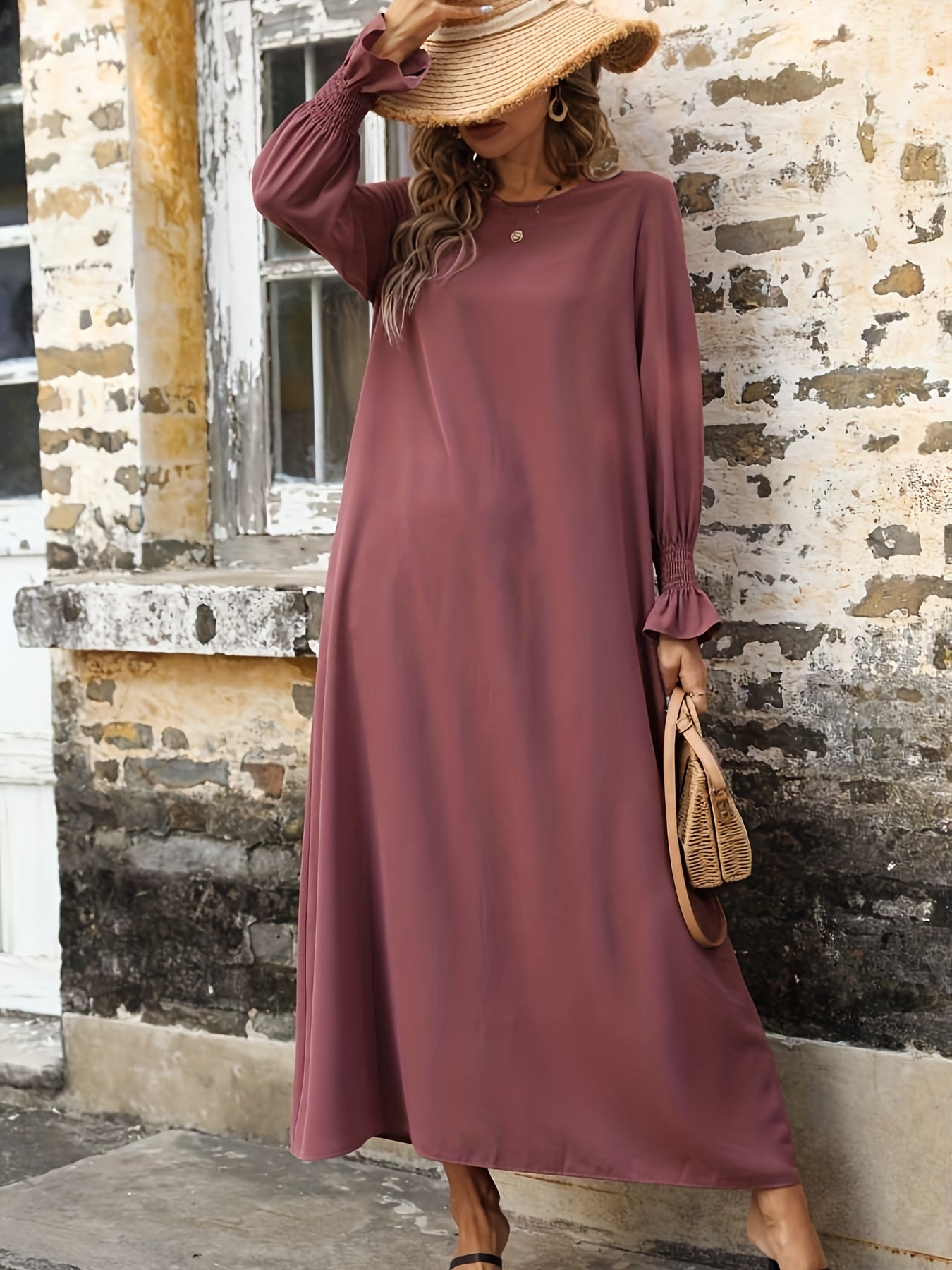 Helllila Weitgeschnittenes Kleid mit Langen Ärmeln - Amélie