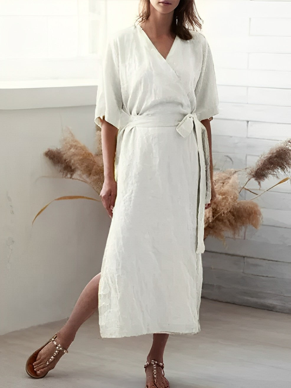 Lena - Lange Maxikleid mit Sommer-Schlitz Schwarz