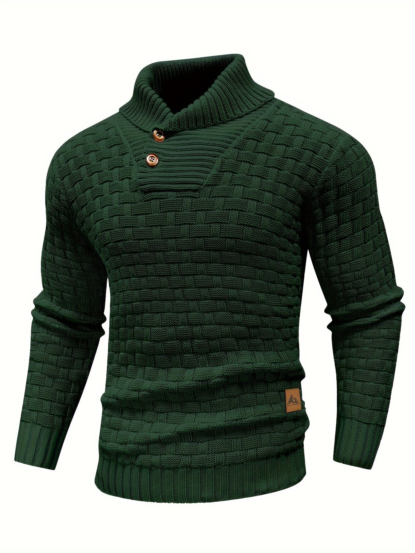 Schwarzer Waffelmuster-Pullover für Herren - Max