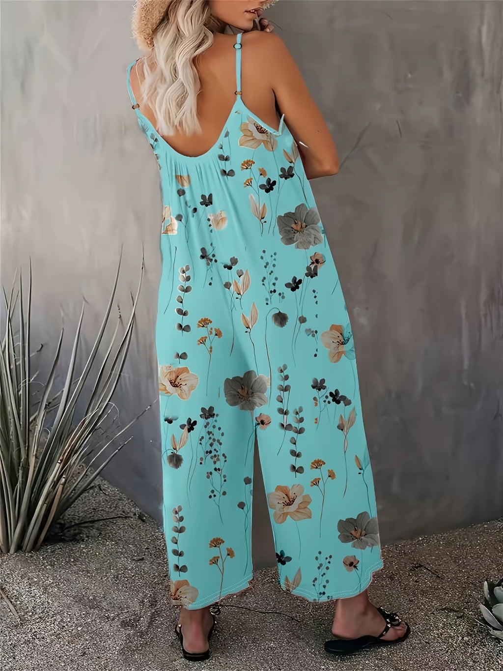 Weiße Jumpsuit mit Blumenmuster - Fleur