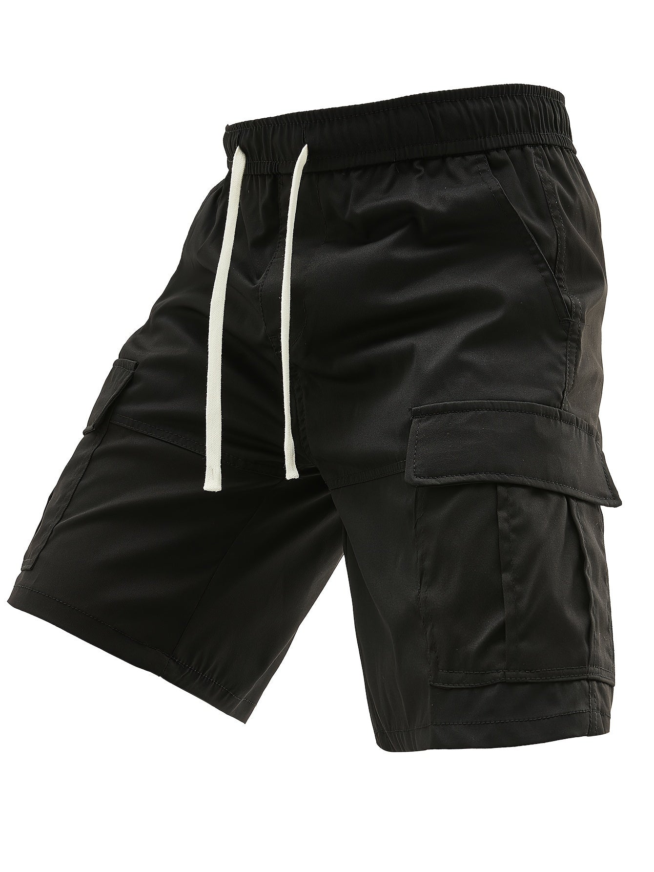 Orangerote Cargo-Shorts mit Kordelzug - Max