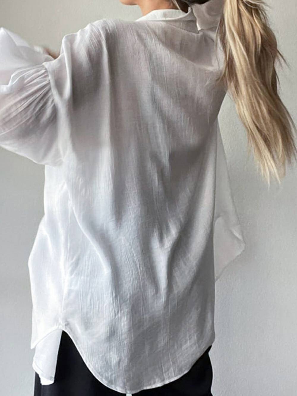 Weißes Oversize-Hemd mit Struktur - Clara