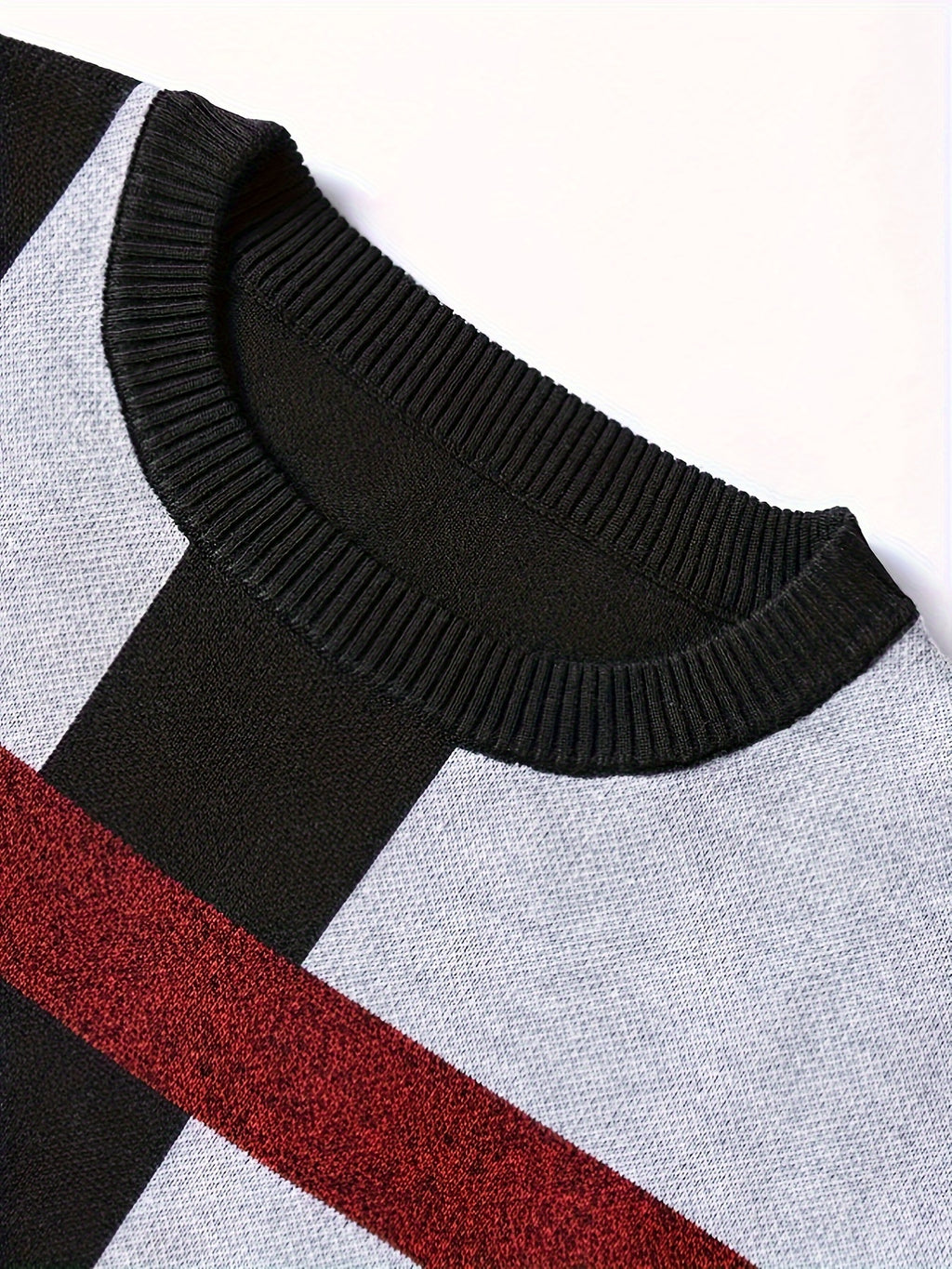 Grauer Jacquard-Pullover für Herren - Tom