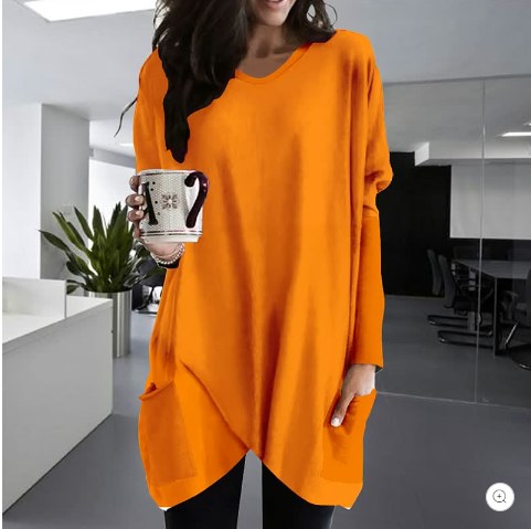 Schwarzes Langarmshirt mit Tasche - Alex