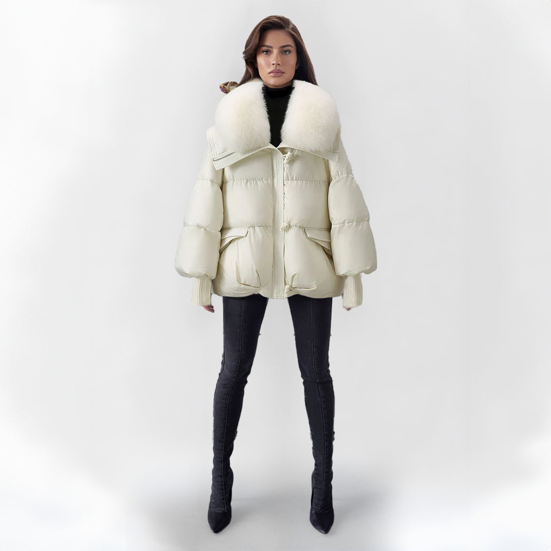 Stylische Kunstfelljacke Schwarz - Naomi