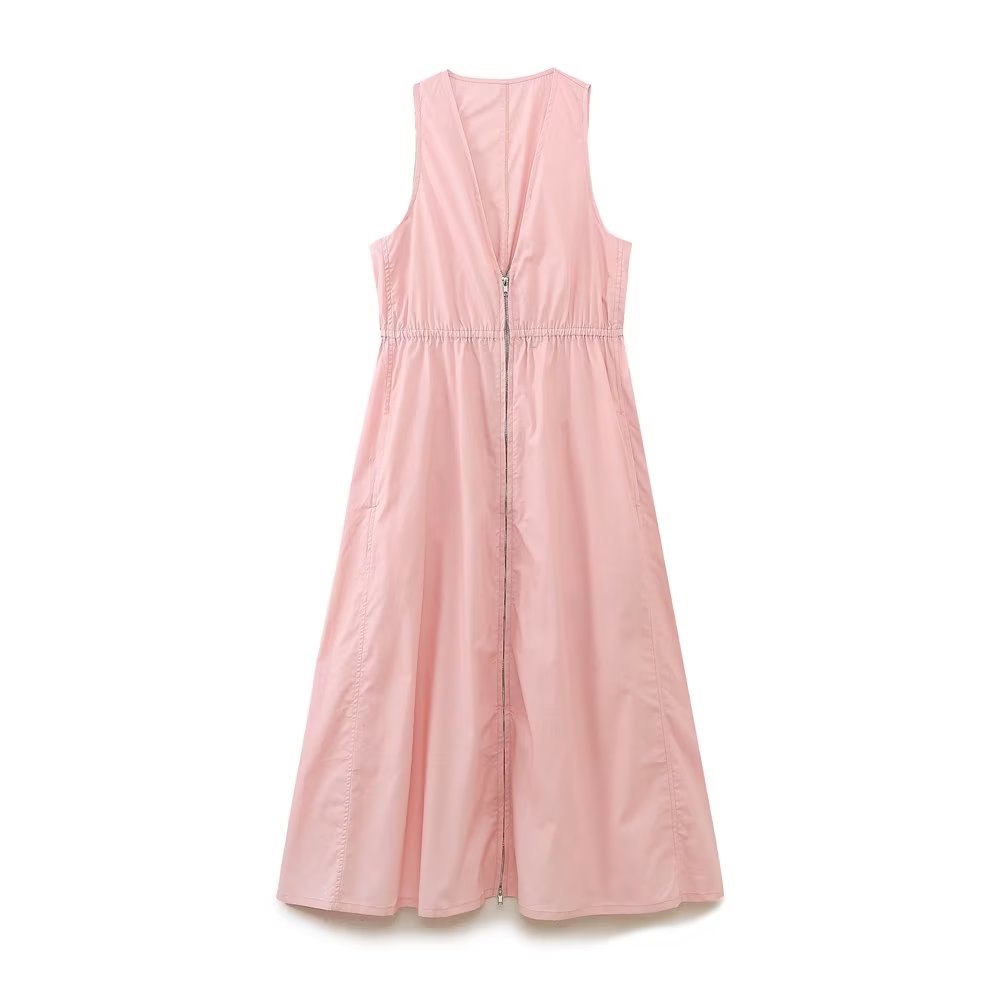 Eva's Weiße Midi-Kleid mit V-Ausschnitt