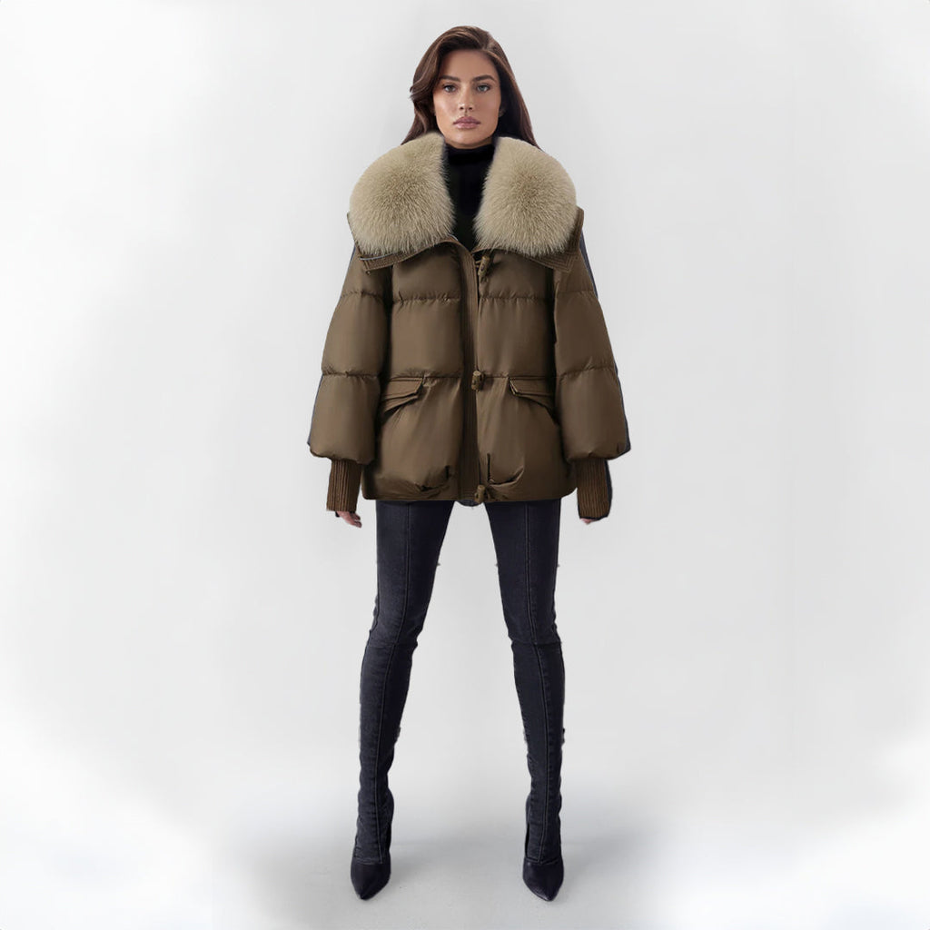 Stylische Kunstfelljacke Schwarz - Naomi