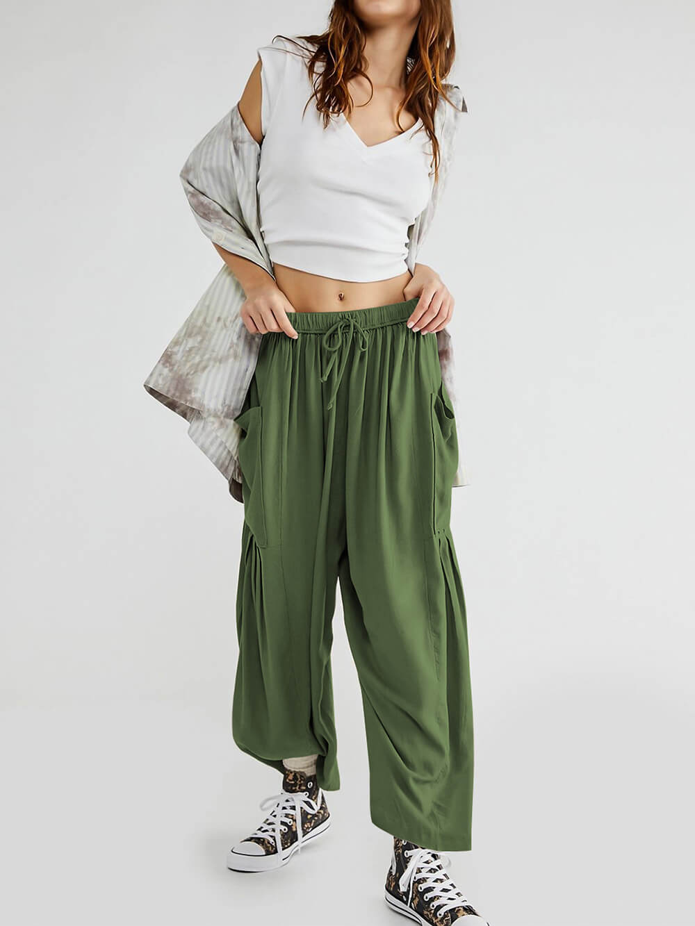 Blaue Bequeme Yoga-Weithose - Sara