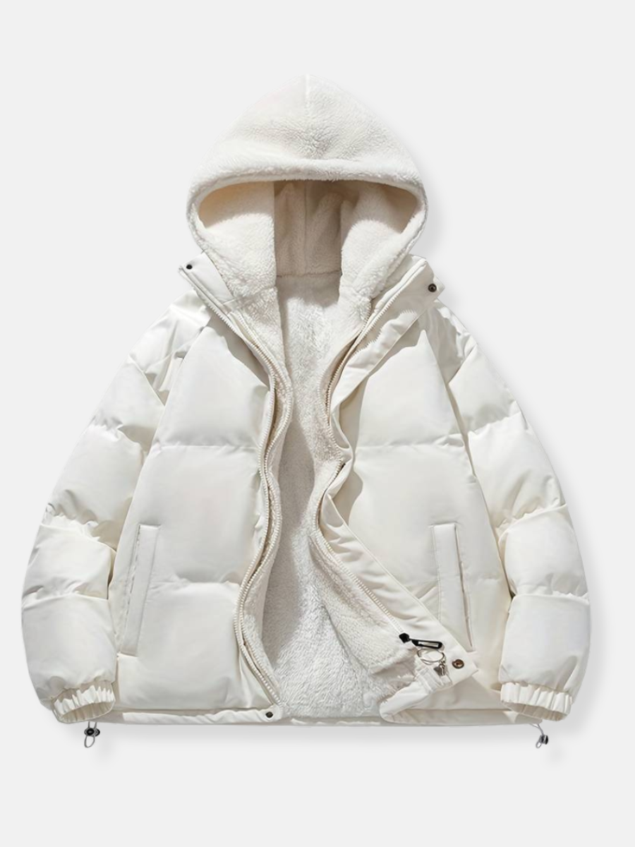 Warme Winterjacke mit Reißverschluss Rosa – Clara
