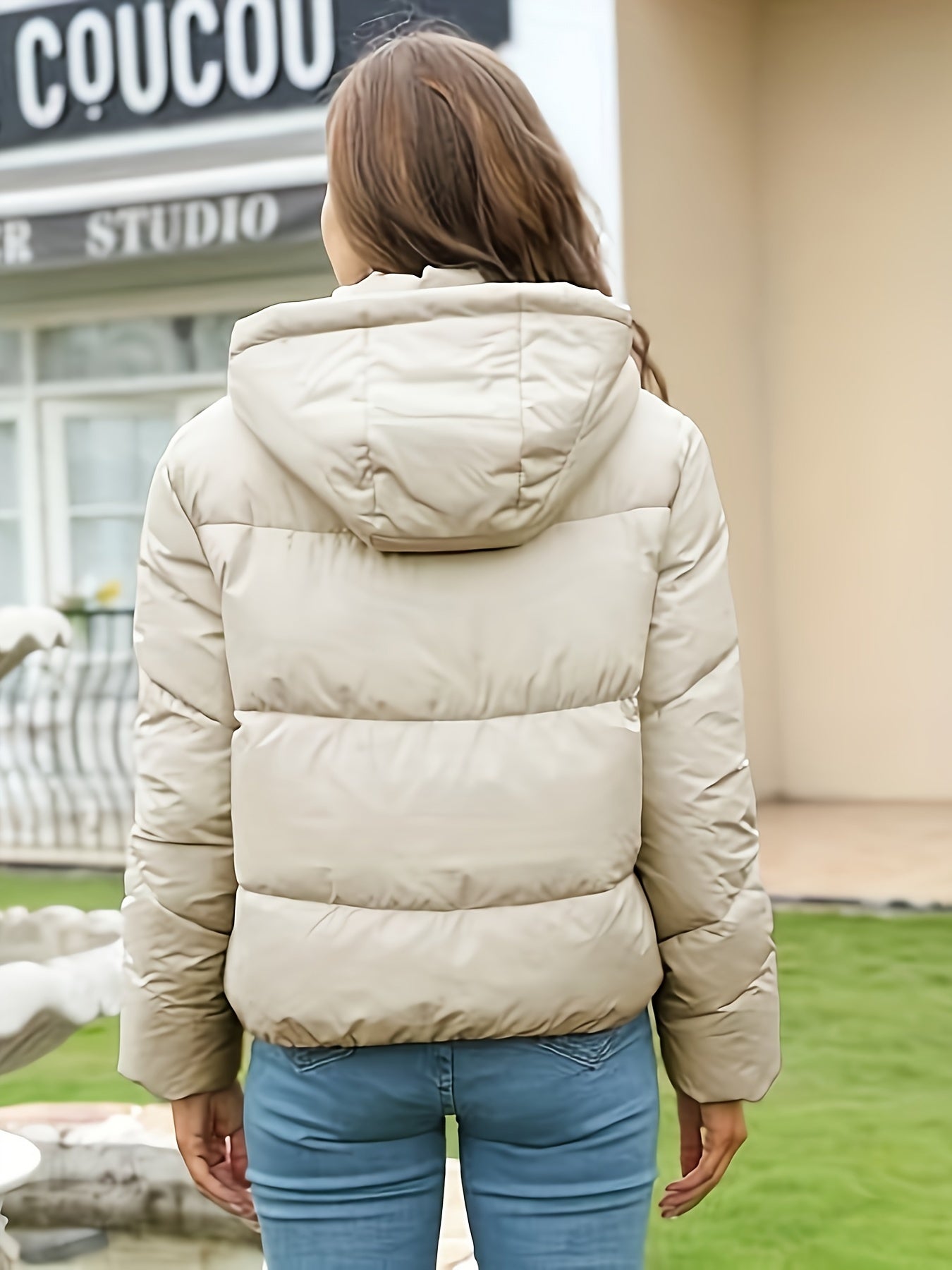 Beige Wattierte Jacke - Emma