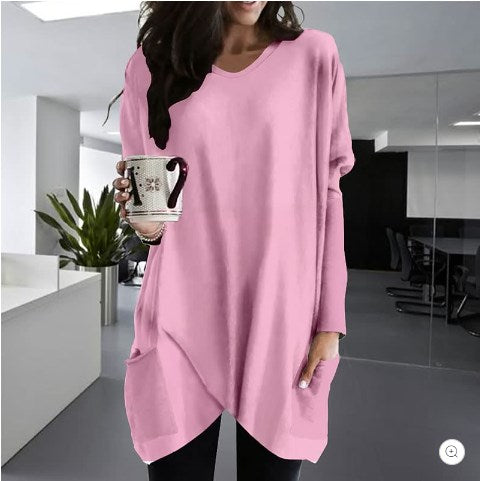 Schwarzes Langarmshirt mit Tasche - Alex