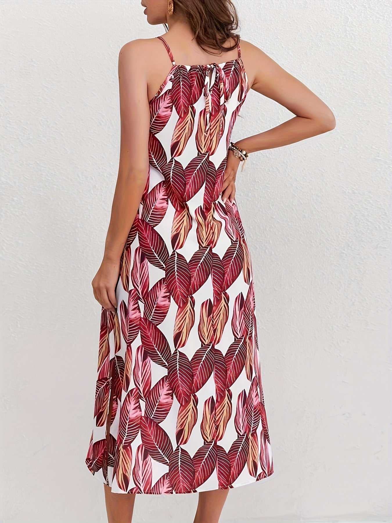 Grünes Strandkleid mit Blättermuster - Emma