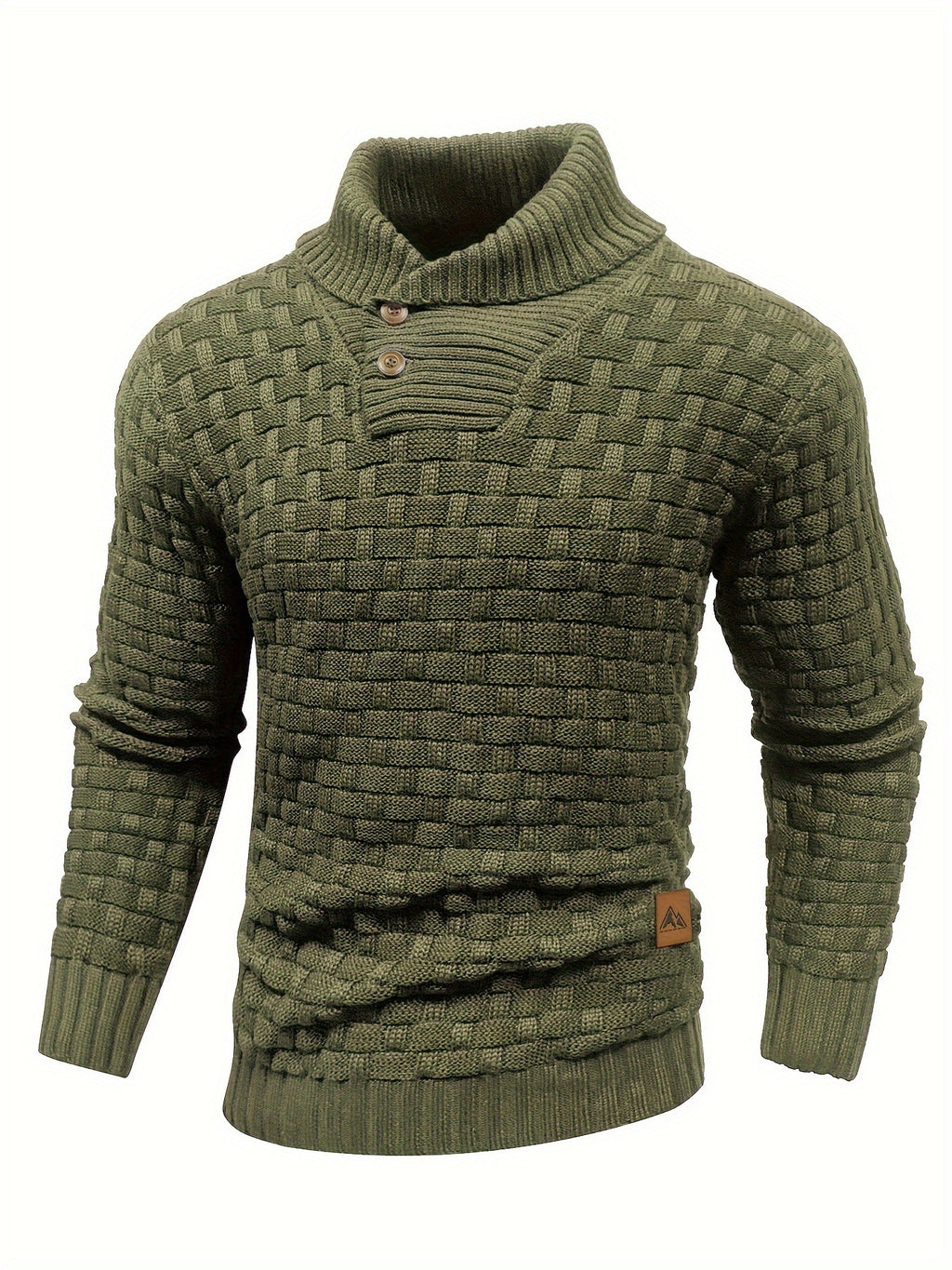 Schwarzer Waffelmuster-Pullover für Herren - Max