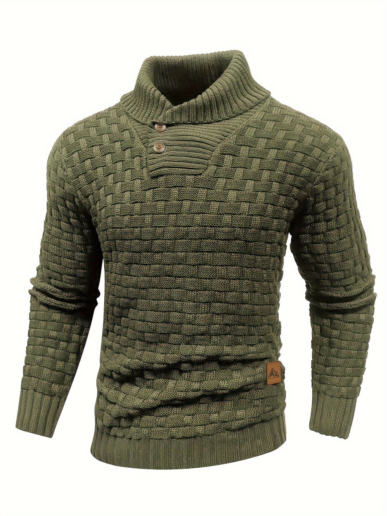 Schwarzer Waffelmuster-Pullover für Herren - Max