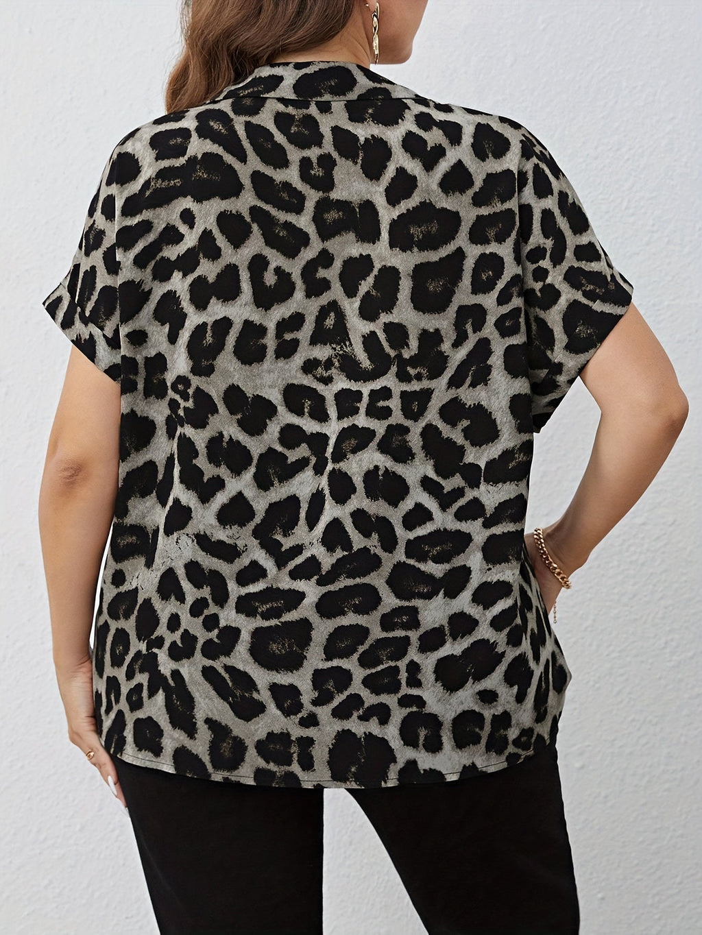 Leopardenbluse mit Fledermausärmeln - Laura