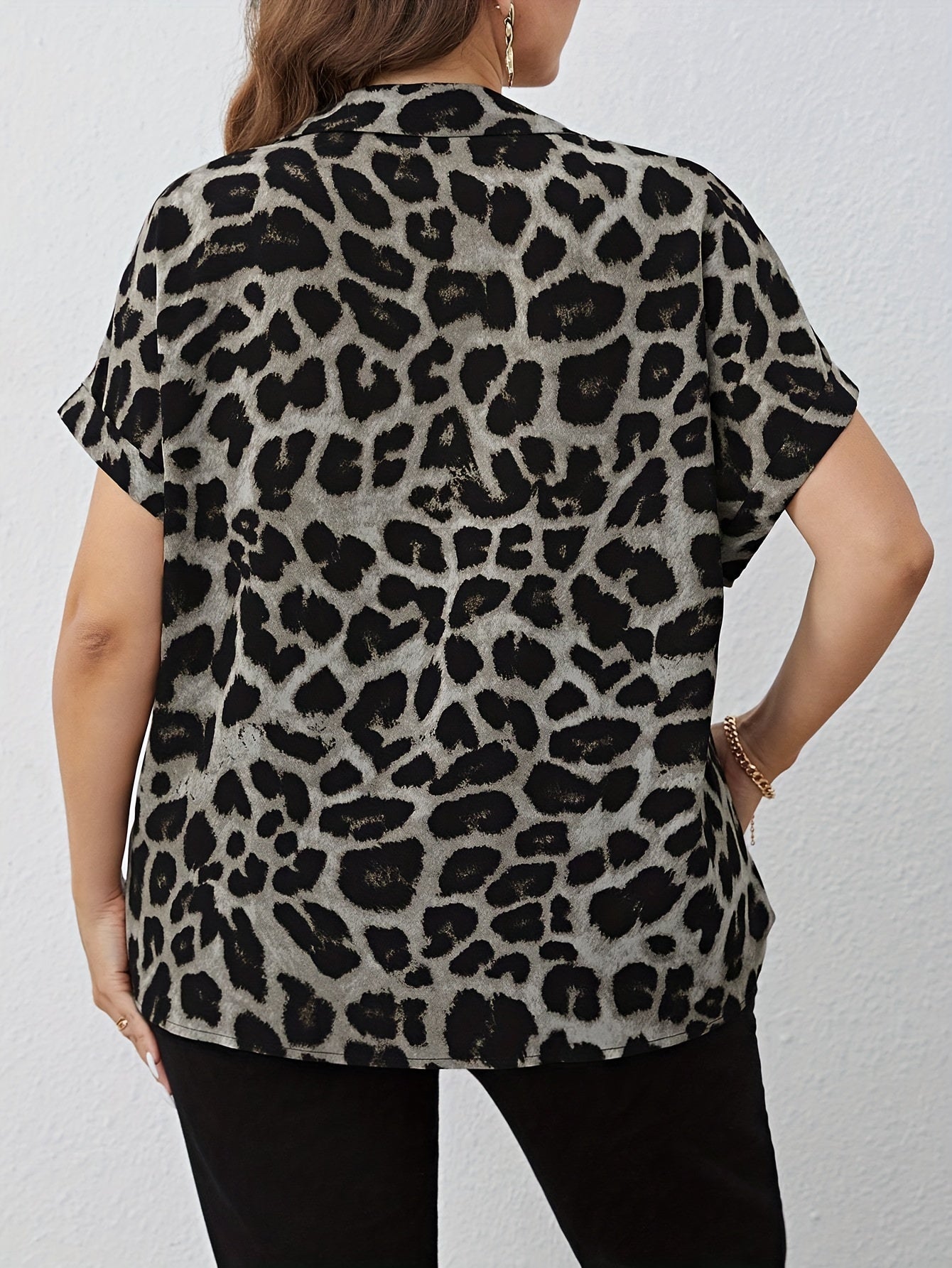Leopardenbluse mit Fledermausärmeln - Laura