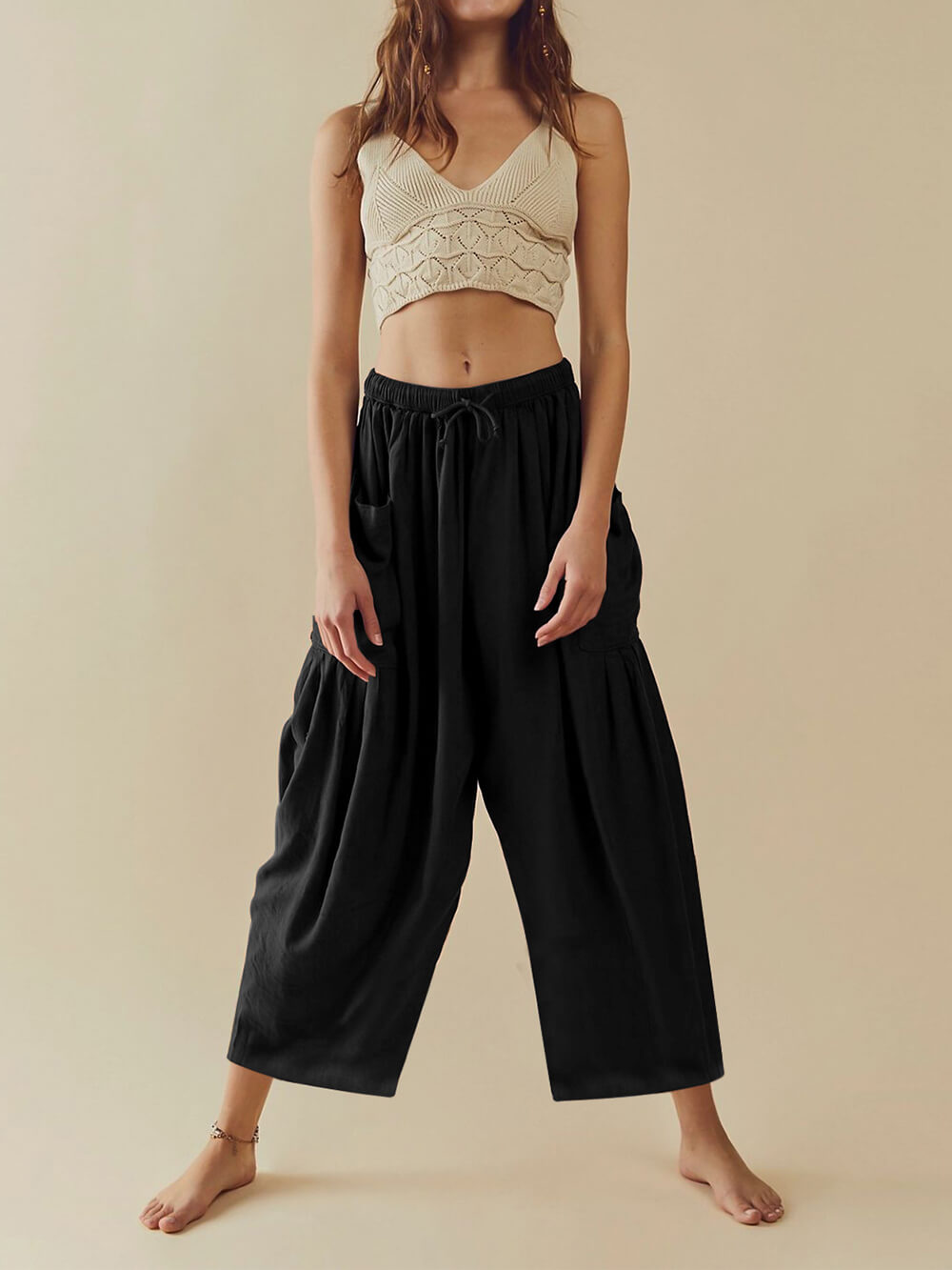 Blaue Bequeme Yoga-Weithose - Sara