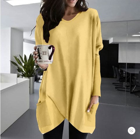 Schwarzes Langarmshirt mit Tasche - Alex