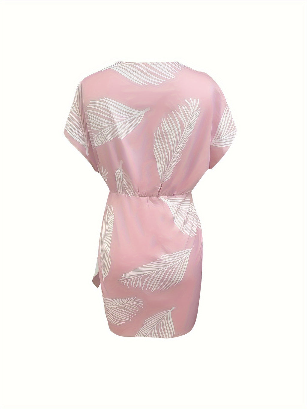 Rosa Wickelkleid mit Pflanzenmuster - Luisa