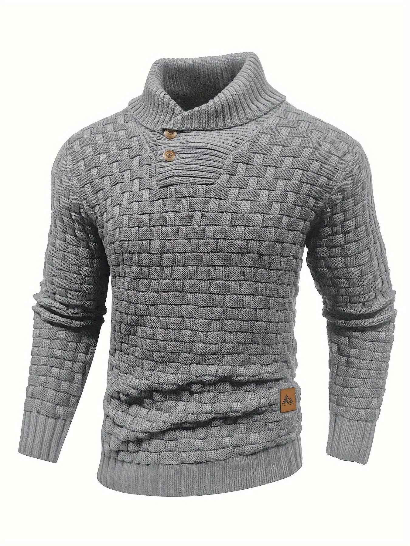 Schwarzer Waffelmuster-Pullover für Herren - Max