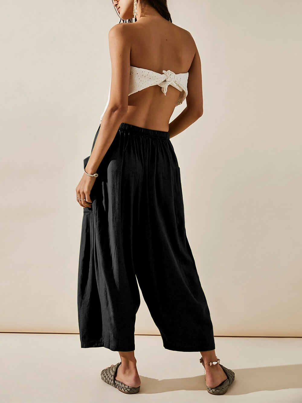 Blaue Bequeme Yoga-Weithose - Sara