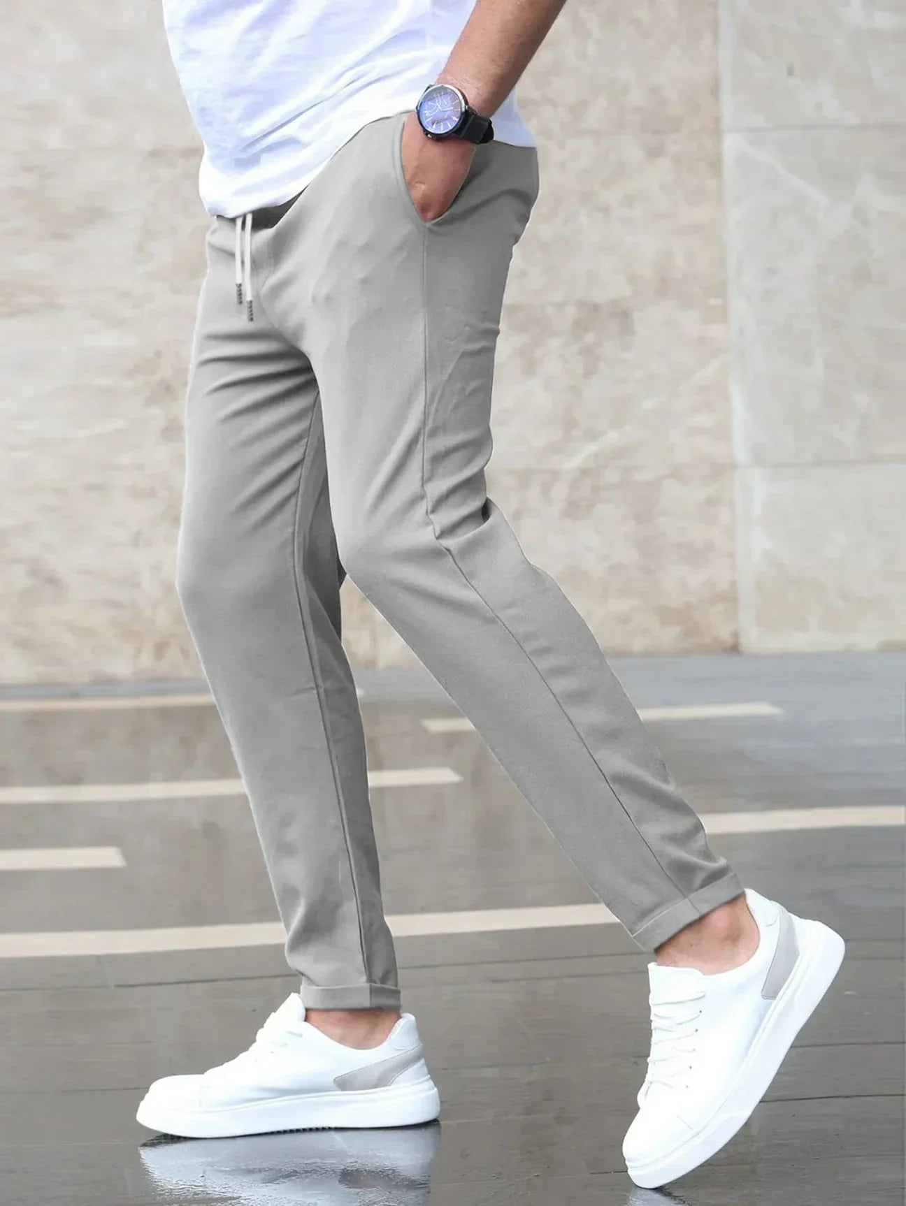 Stretchhose Olivgrün - Leo