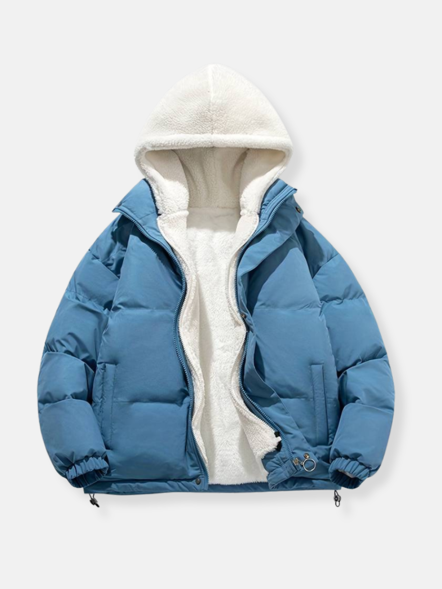 Warme Winterjacke mit Reißverschluss Rosa – Clara