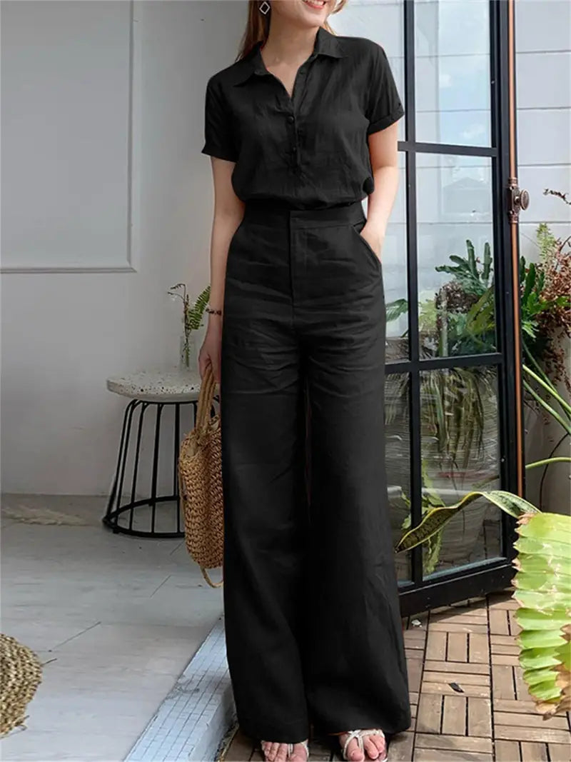 Schwarzes Zweiteiliges Damen-Set - Noor