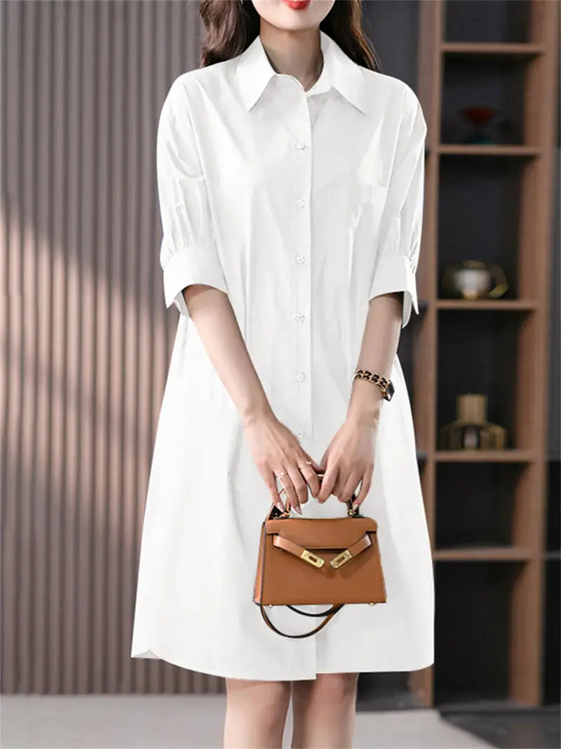 Lotte's Marineblaues Hemdkleid mit Knopfleiste