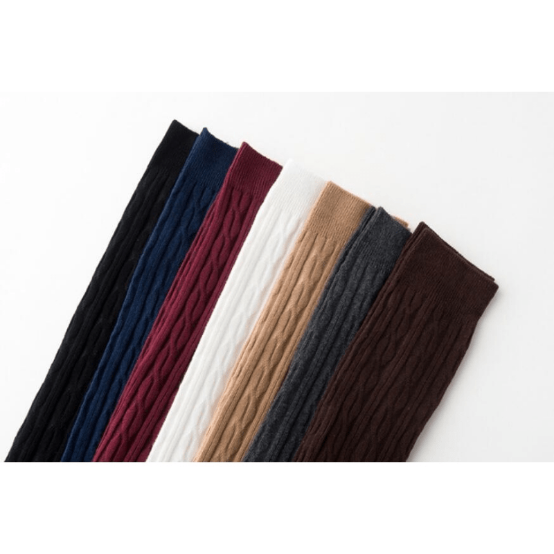 Weiße Strick-Winterleggings - Nora