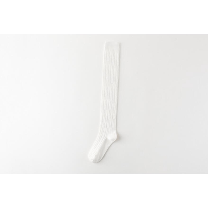 Weiße Strick-Winterleggings - Nora
