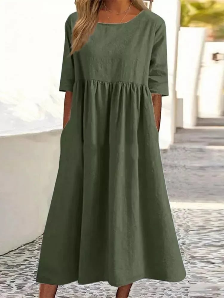 Marineblaues Baumwollkleid - Alisia