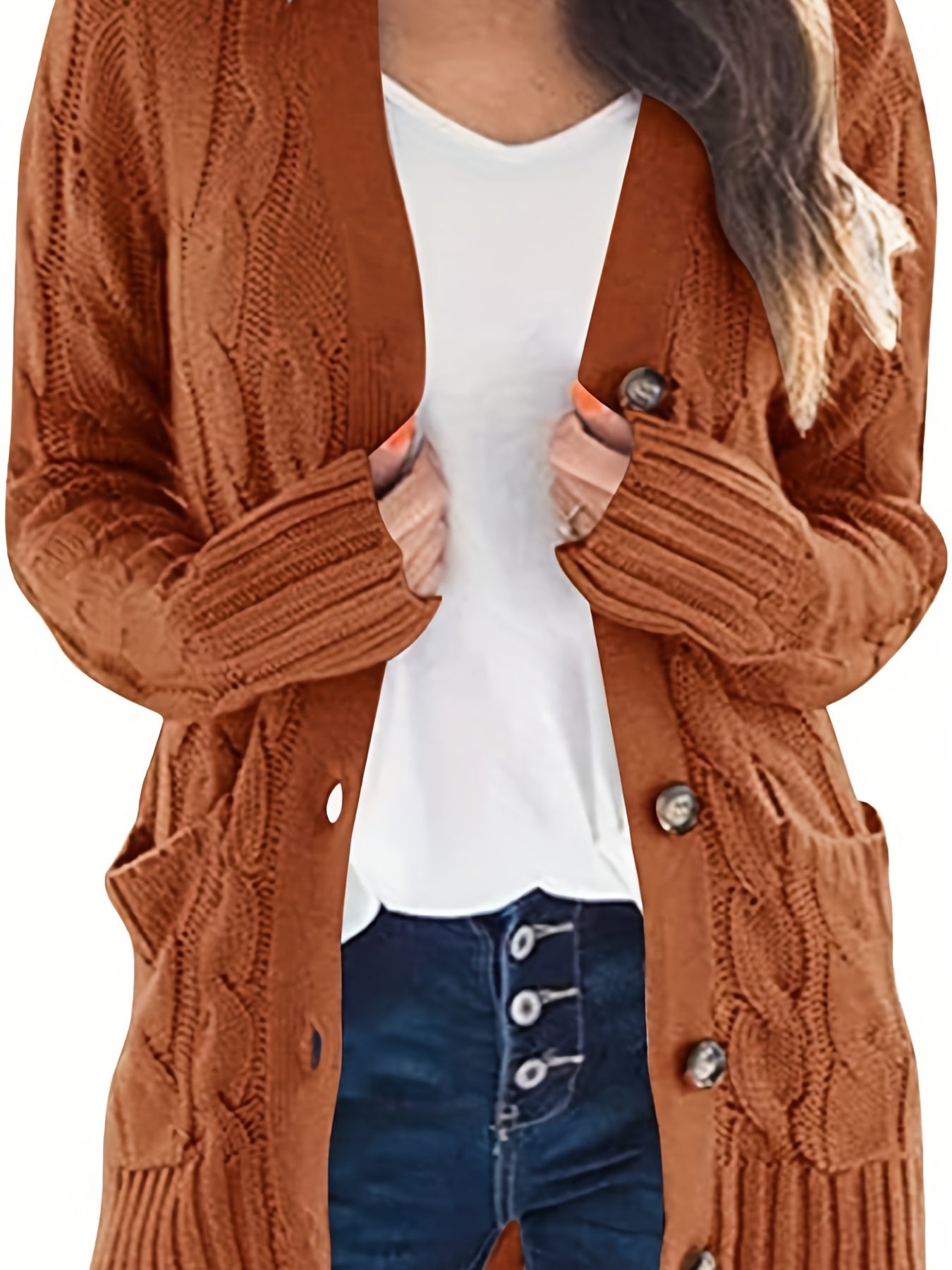 Rote Strick-Kapuzenjacke – Lisa