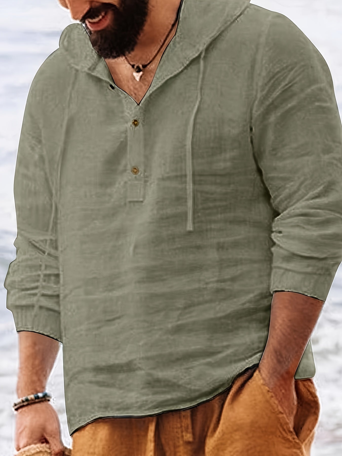 Schwarzes Henley-Shirt - Lars