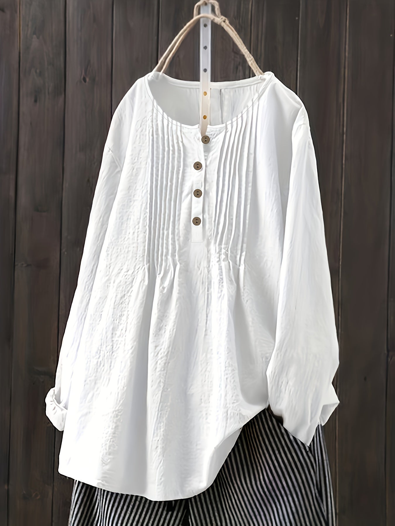 Rosa Knopf-Front Bluse - Sophie