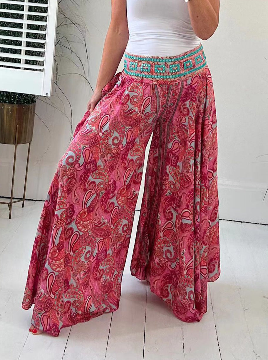 Rote Ethno Paisley Schlaghose - Lena