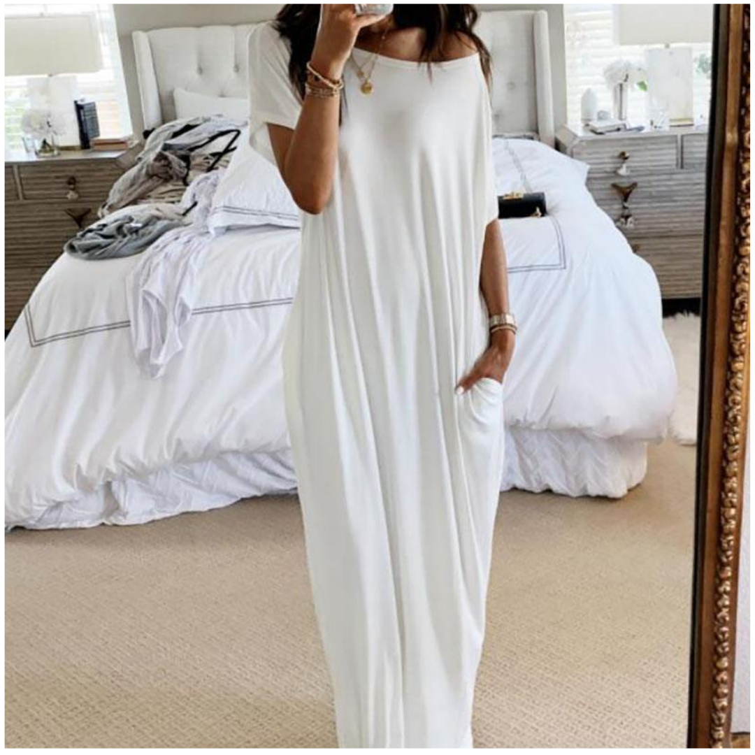 Ava - Schwarzes Maxi-Hemdkleid