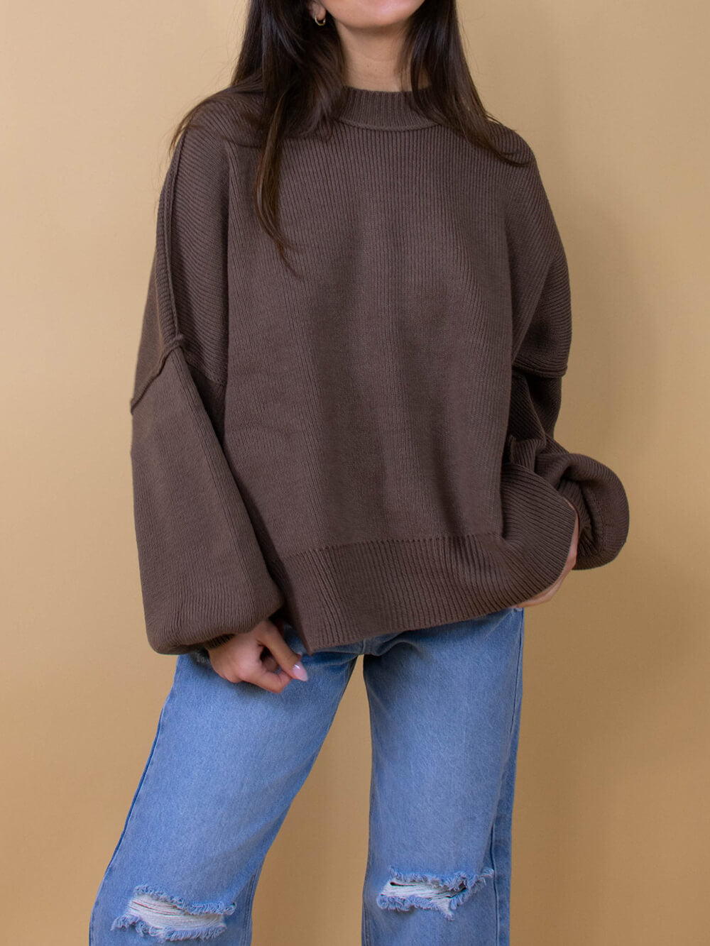 Brauner Strickpullover - Clara