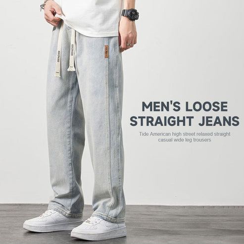 Retro Blaue Gerade Jeans für Herren - Noah