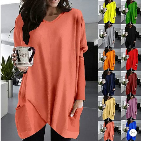 Schwarzes Langarmshirt mit Tasche - Alex