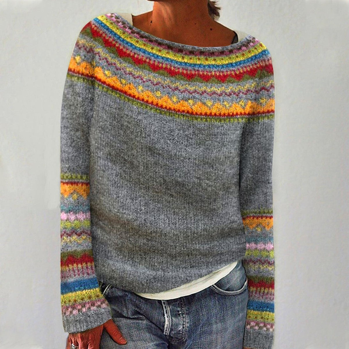 Retro Pullover Bunt - Mia