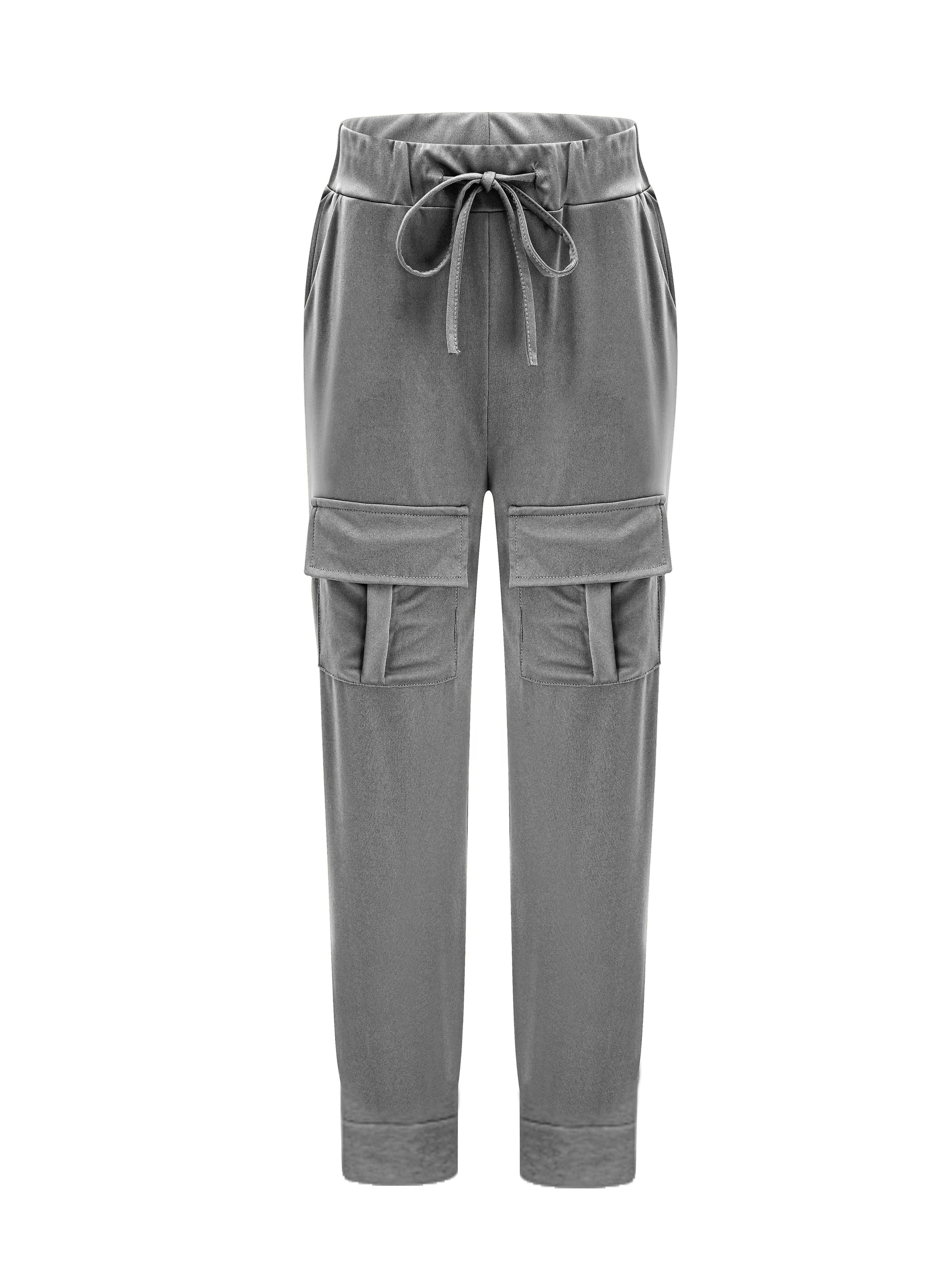 Dunkelgraue Plus Size Cargo Hose - Lina
